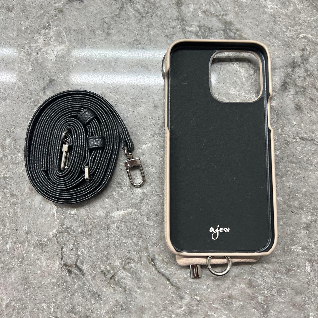 ajew ベージュ レザー iPhoneケース