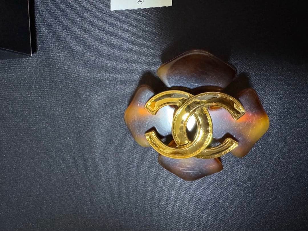 CHANEL シャネル　鼈甲柄　ココマーク　ブローチ