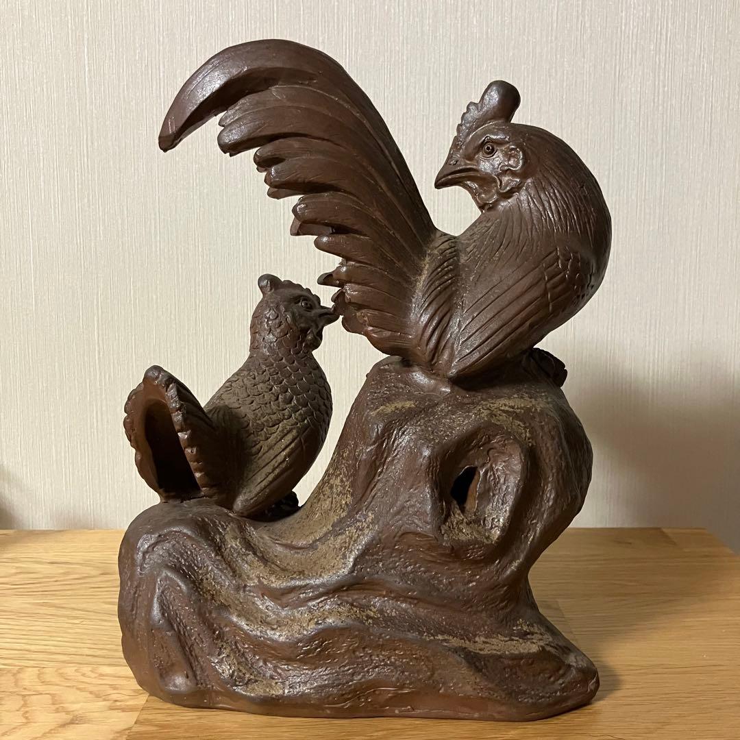 備前焼　鶏　酉　縁起物　置物