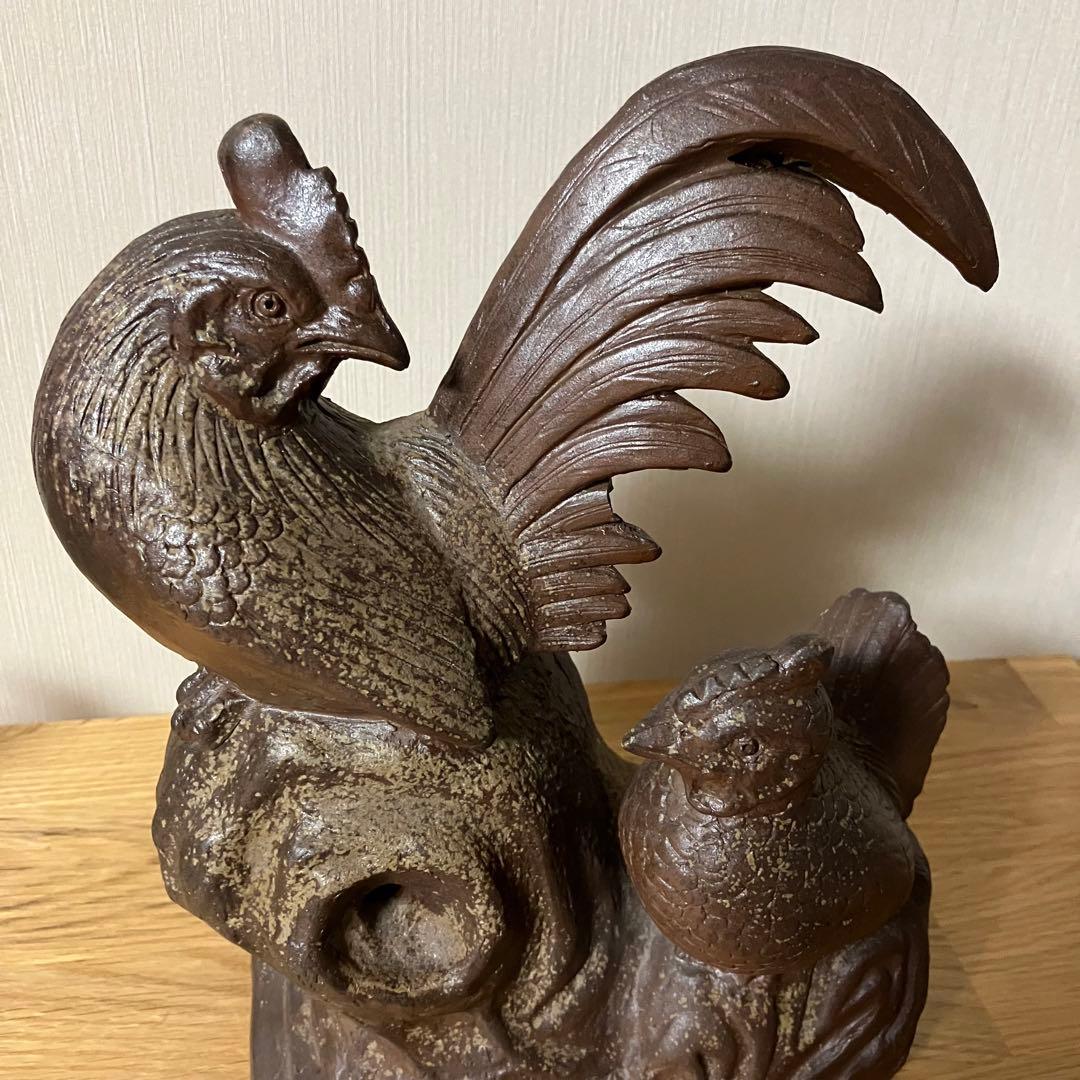 備前焼　鶏　酉　縁起物　置物