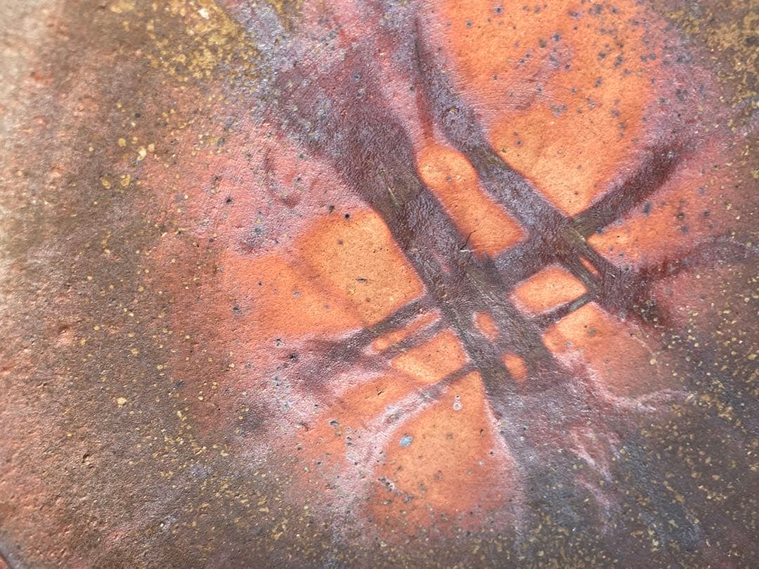 未使用　高級　備前焼　森丁斎作　桃形陶器皿　桃形