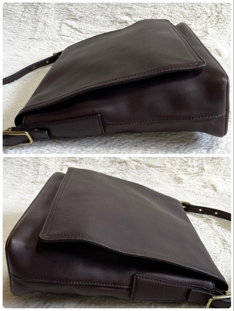 美品 オールドコーチ フラップ ホック グラブタンレザー ショルダーバッグ