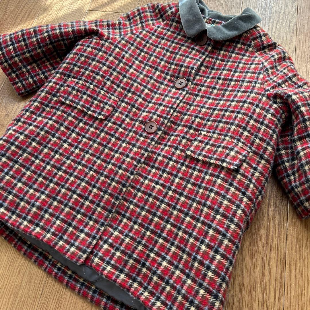 CARAMEL チェック柄ウールコート 2Y