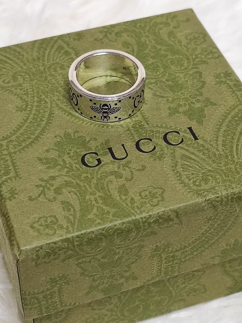 専用　新品 GUCCI グッチ 指輪 シルバー リング GG＆ビー 蜂 18
