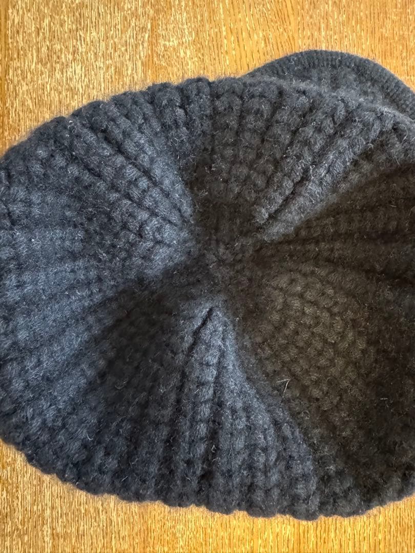 yo biotop カシミヤ100% フライトキャップ ニット帽 ブラック