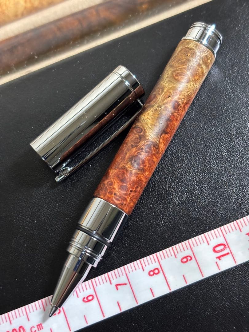 クラフトエー 本カリン 瘤 紅白 ローラーボール craftA ボールペン