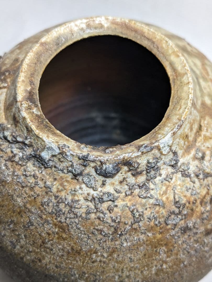 岡山県重要無形文化財 浦上善次 備前焼 壷花入 共箱 花瓶 壺 工芸品 花器