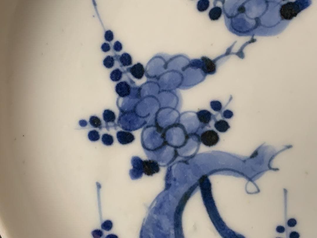 古伊万里 染付 梅図 中皿 江戸中期　藍九谷藍柿右衛門 874