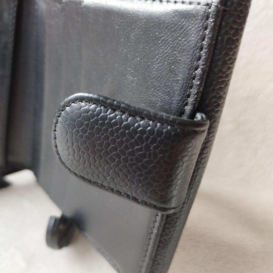 CHANEL シャネル　キャビアスキン　二つ折り財布 ブラック　メンテナンス済