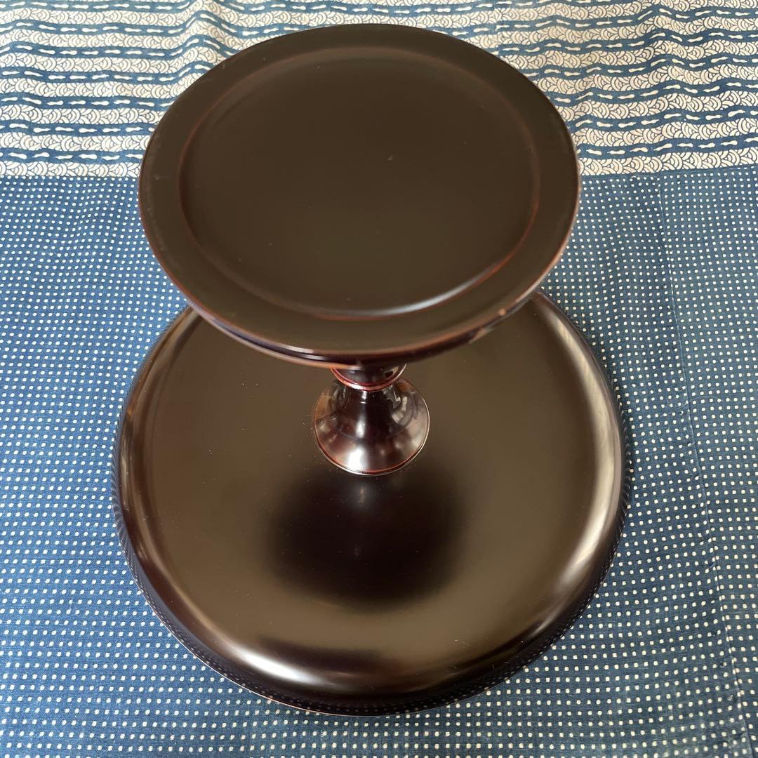 漆器　高台皿　蒔絵　金彩　木箱付き