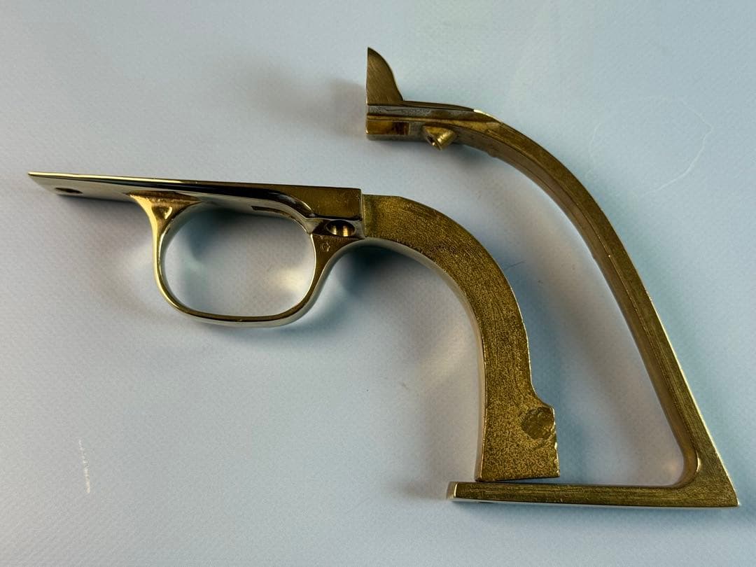 タナカ製ガスガンSAA用真鍮製バックストラップ&トリガーガードセット