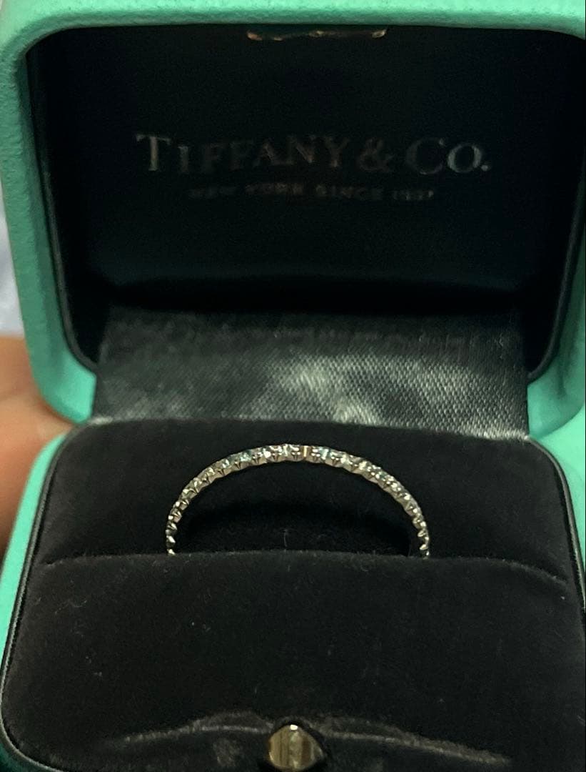 ※訳アリ品　ティファニー K18 アクアマリンフルエタニティリング