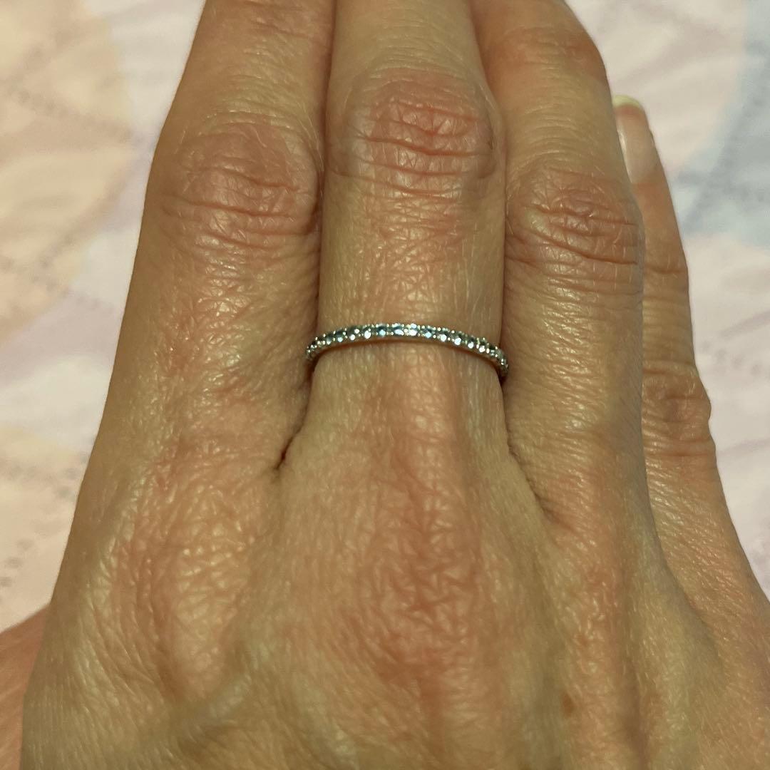 ※訳アリ品　ティファニー K18 アクアマリンフルエタニティリング