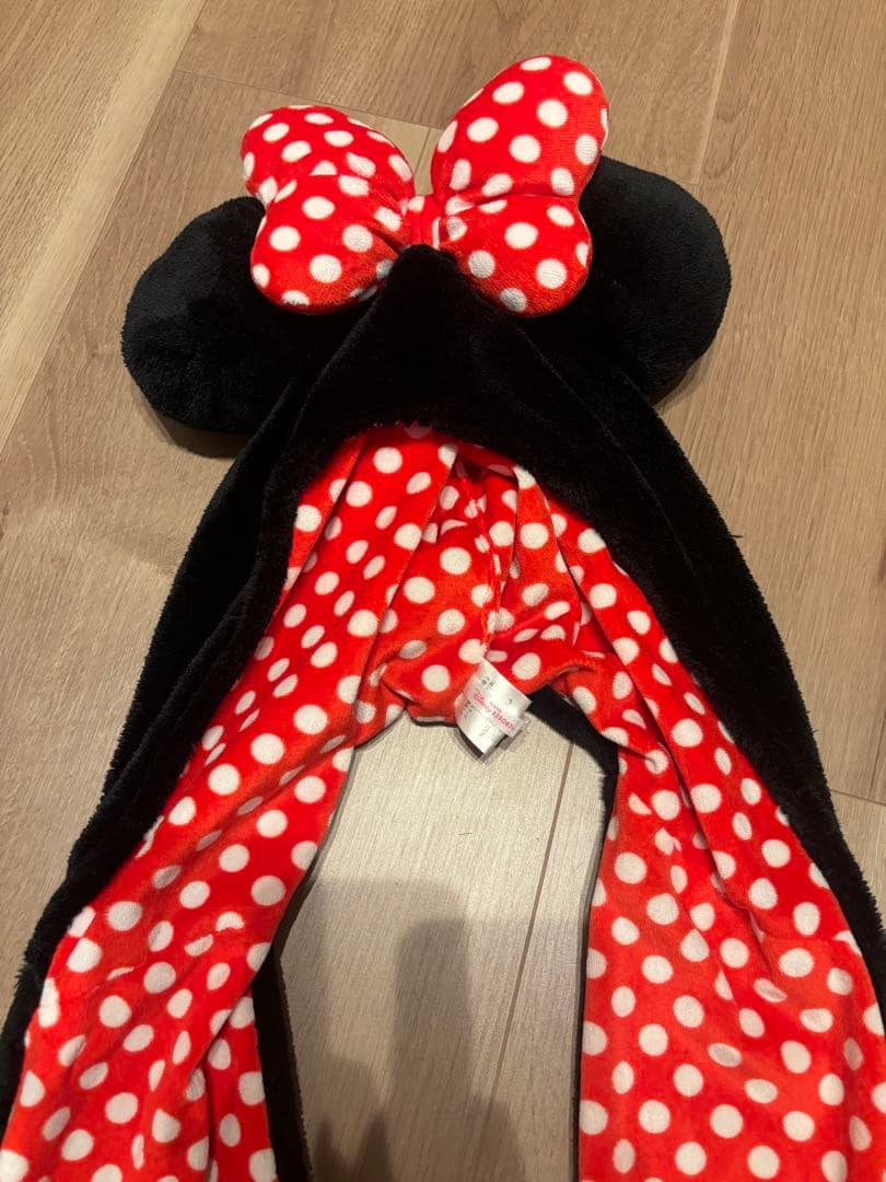 ミニーマウス風フリース帽子・手袋付き