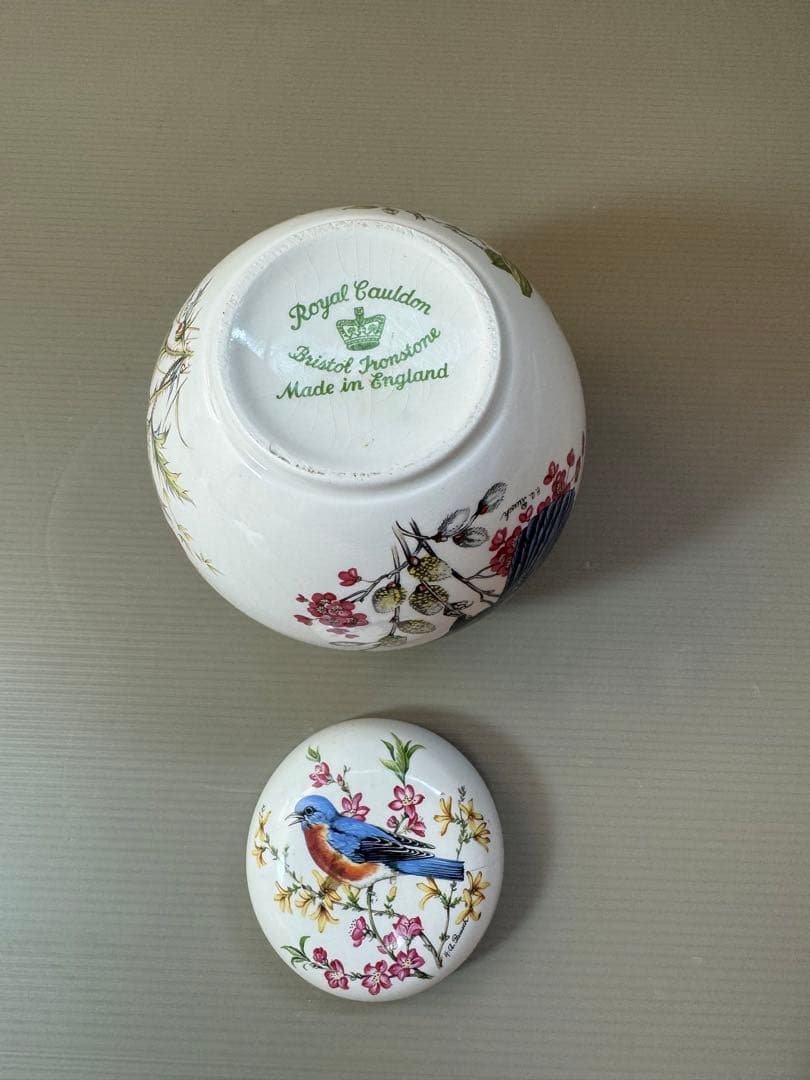 2789 ロイヤルコールドン  Cauldon 花鳥　茶壺