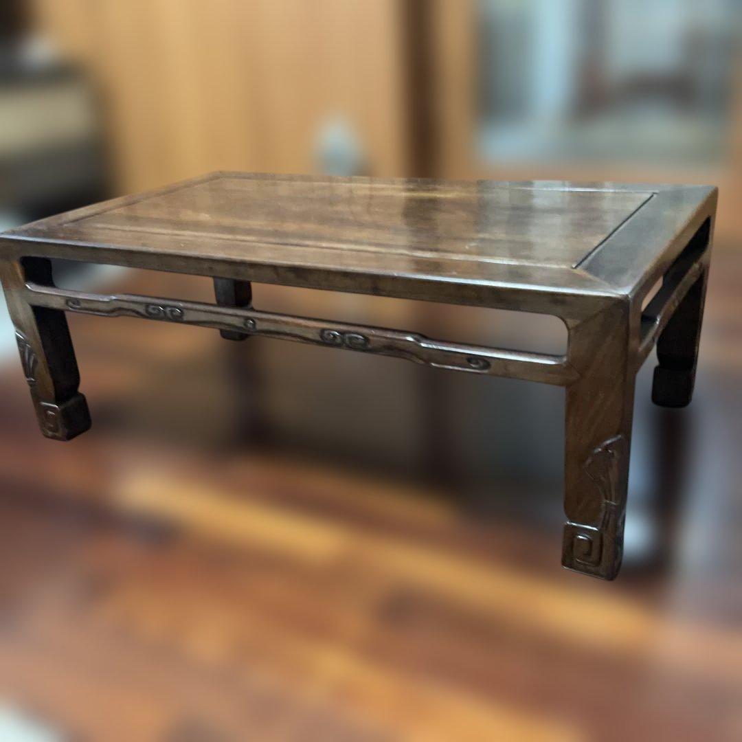 唐木製、シンプル座卓、紫檀、アンティーク