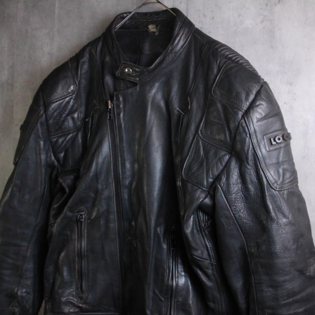 SP古着 レザーライダース ７０’s XL ユーロ古着 オランダ製 ダブル本革.