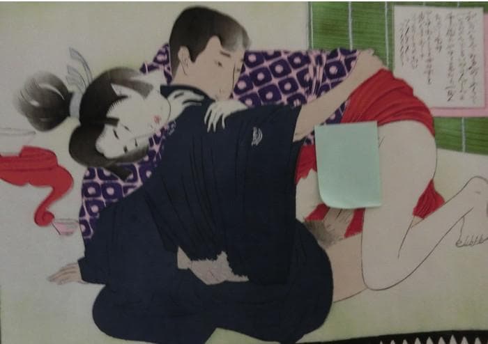 最終特価！浮世絵　春画 絹本　肉筆 3種3枚 美人図 枕絵 秘画