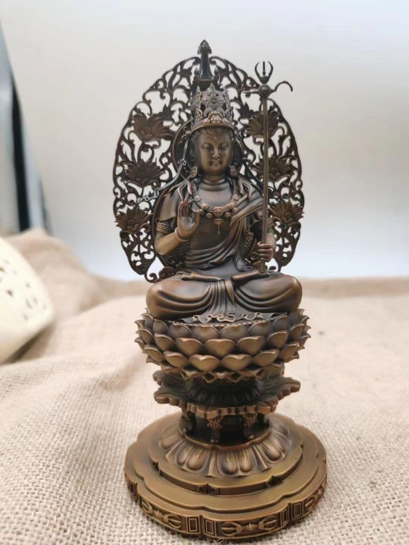 【修縁堂】真鍮仏像 虚空蔵菩薩 置物 チベット密教 魔除け