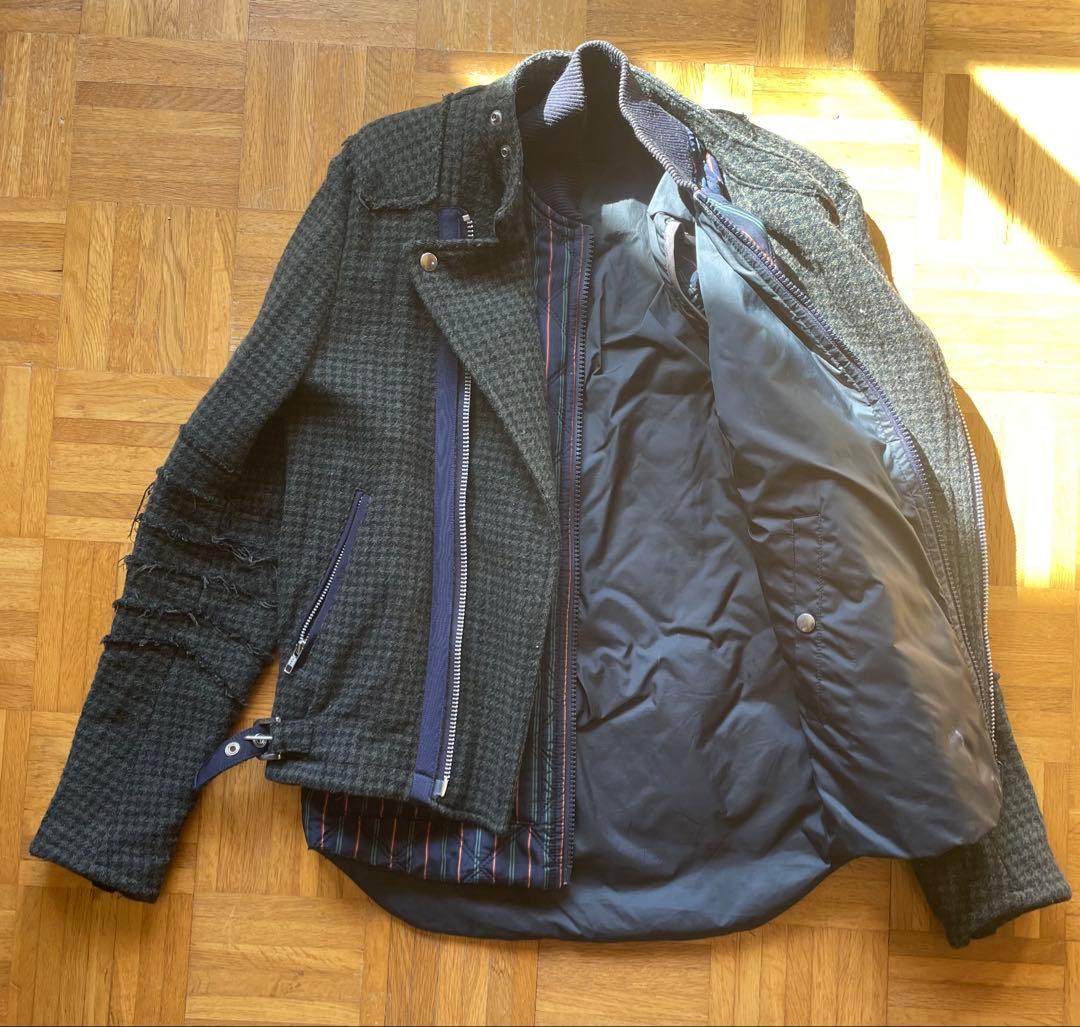 【最初期レアアイテム】sacai 14AW ウールライダースジャケット 2