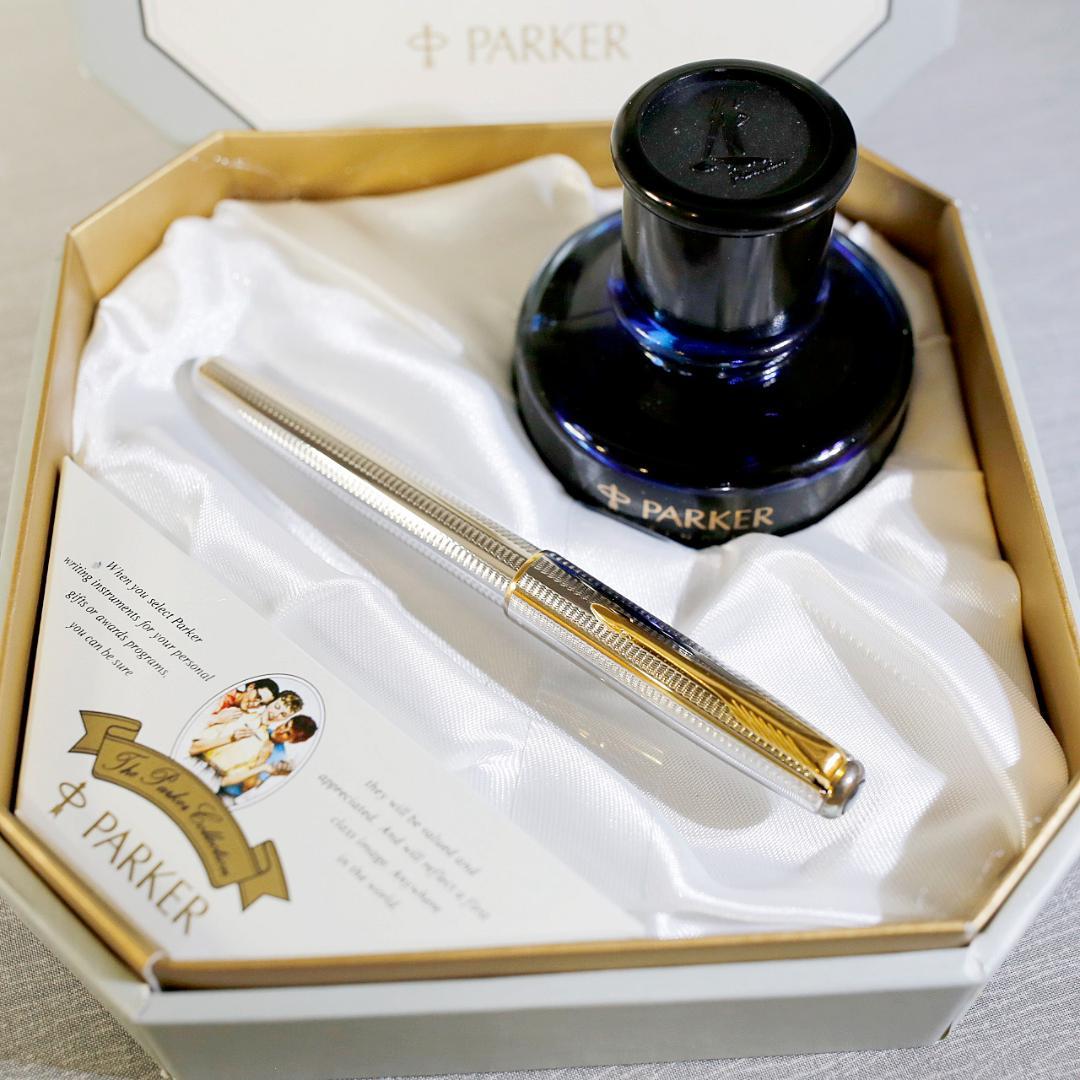 【極美品 送料込み】パーカー 万年筆 ソネット シルバーカスケード
