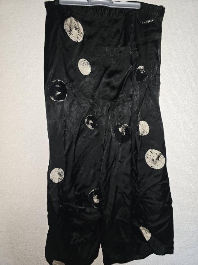 Y'sワイズ 21AWサルエルパンツ水玉模様黒サイズ1