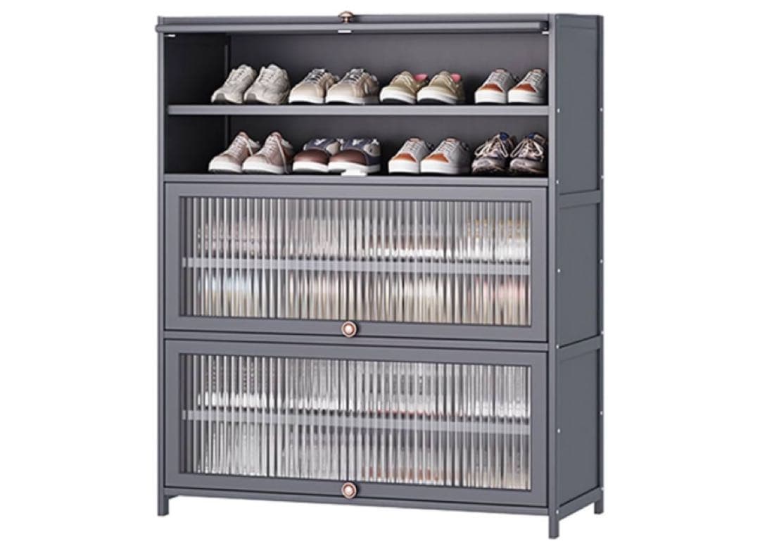 シューズラック　シューズボックス　下駄箱　くつ箱　省スペース　組み立て式　大容量