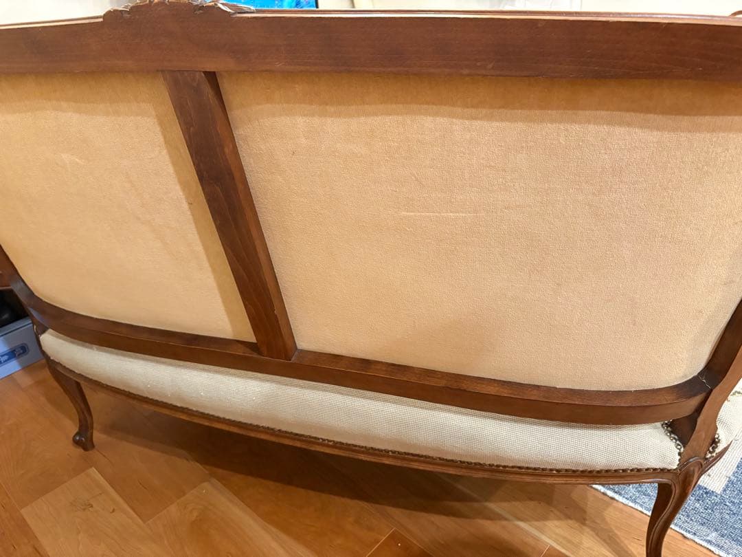 売れるまでちょこちょこお値引！　プチポワン　アンティーク　ソファ　セティ