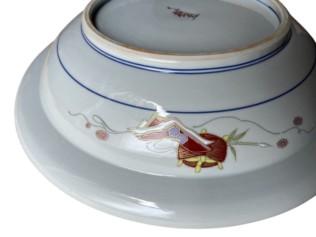 美品 九谷焼 弥与衛門窯 皇后陛下御麗筆 良子女王 雛の図 御絵皿 桐箱 塗箱