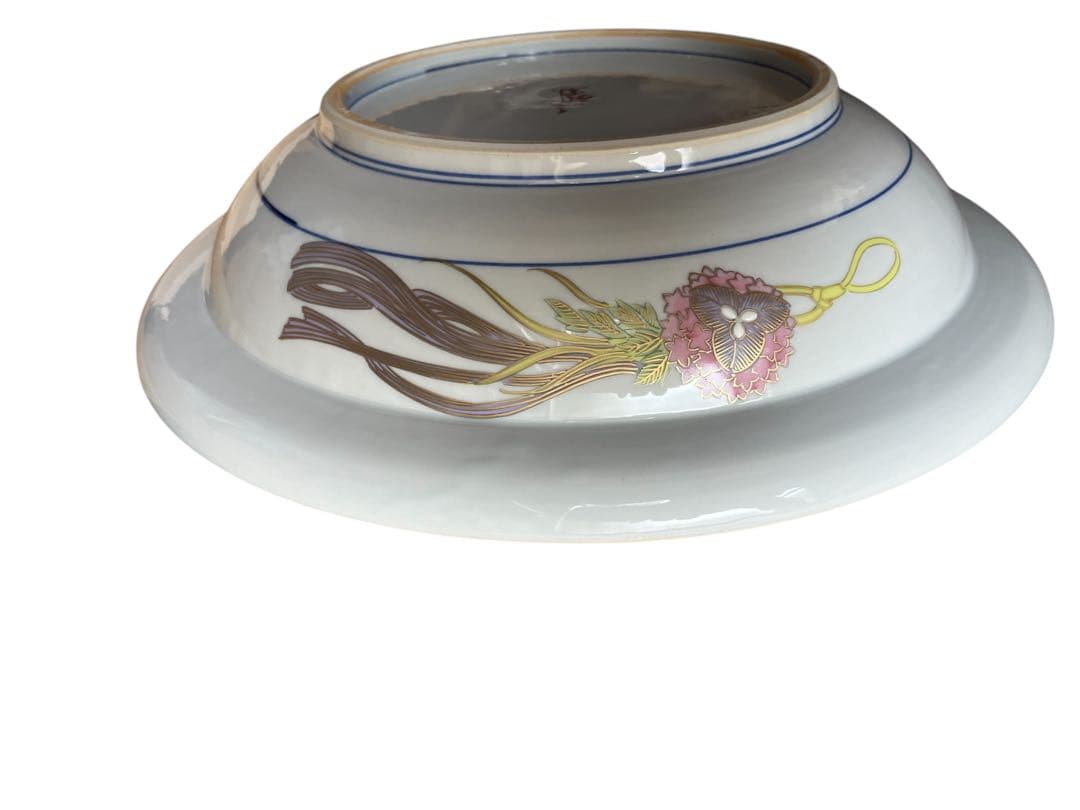 美品 九谷焼 弥与衛門窯 皇后陛下御麗筆 良子女王 雛の図 御絵皿 桐箱 塗箱