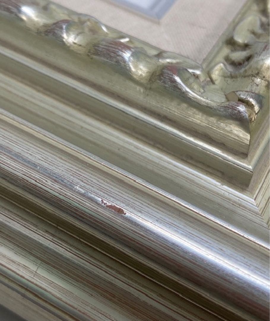 美品　大久保祐子　\"sunday\"油彩　木製フレーム　26セ104