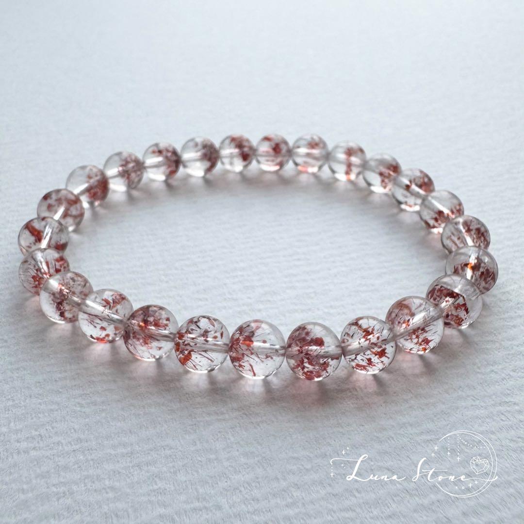 【鑑別書付き レピドクロサイトインクォーツ】天然石 ブレスレット