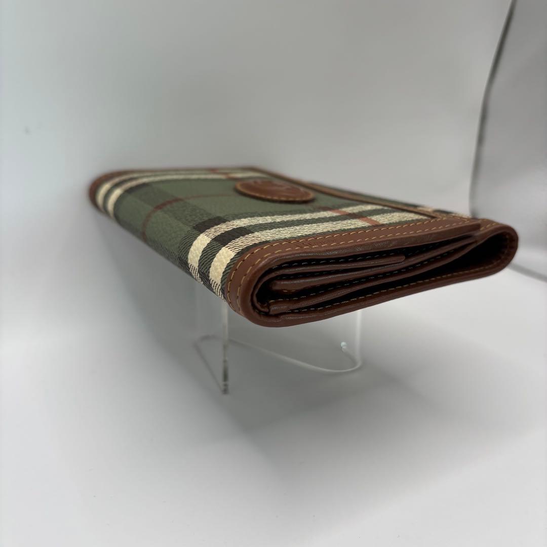 美品/希少品　BURBERRYS 二つ折り財布　チェック　グリーン　ブラウン