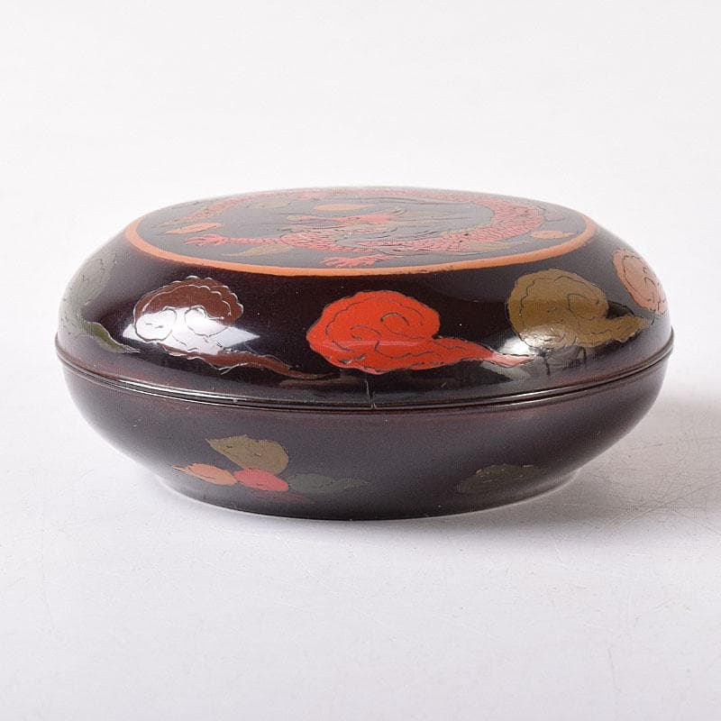 茶道具　時代漆塗　雲龍蒔絵　香合　時代箱　V　R8344