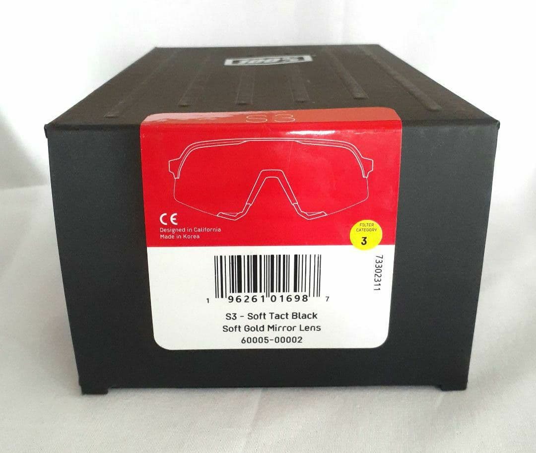100% S3 ブラック ゴールド ワンハンドレッド サングラス