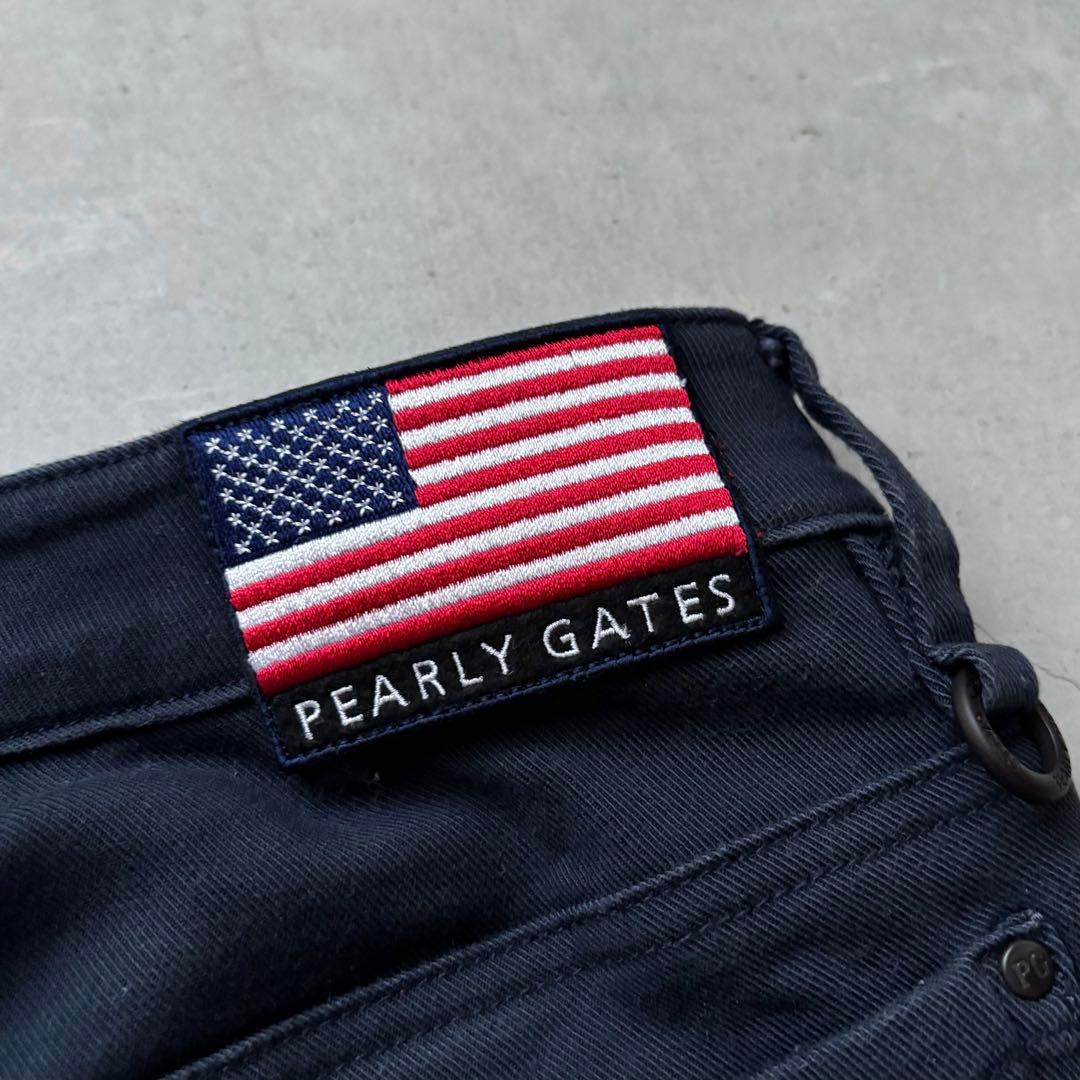 PEARLY GATES ストレッチロングパンツ 裏起毛 星条旗ワッペン 00