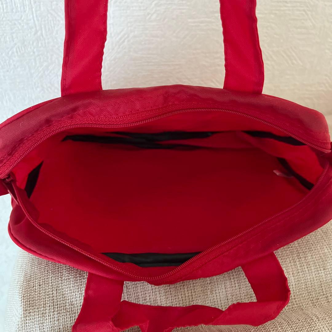 希少‼️ハローキティ 赤いバッグ 中型 レトロ ナイロン スクバ スクールバッグ