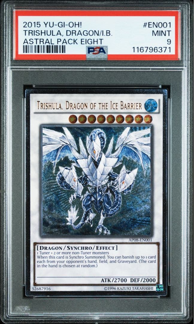 遊戯王　氷結界の龍 トリシューラ　英語版　レリーフ　PSA 9