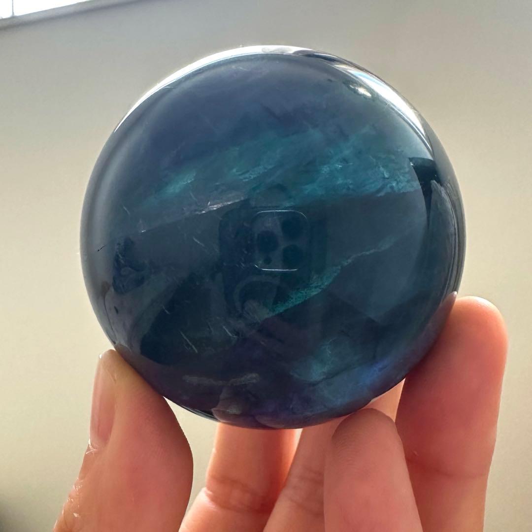 人*析様 ブルーフローライト　スフィア　5.6㎝　289g マリンブルー　フロー