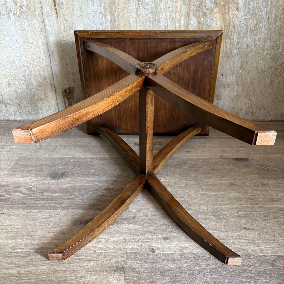 ヴィンテージ　ウッドクロスフレーム　サイドテーブル　コーヒーテーブル