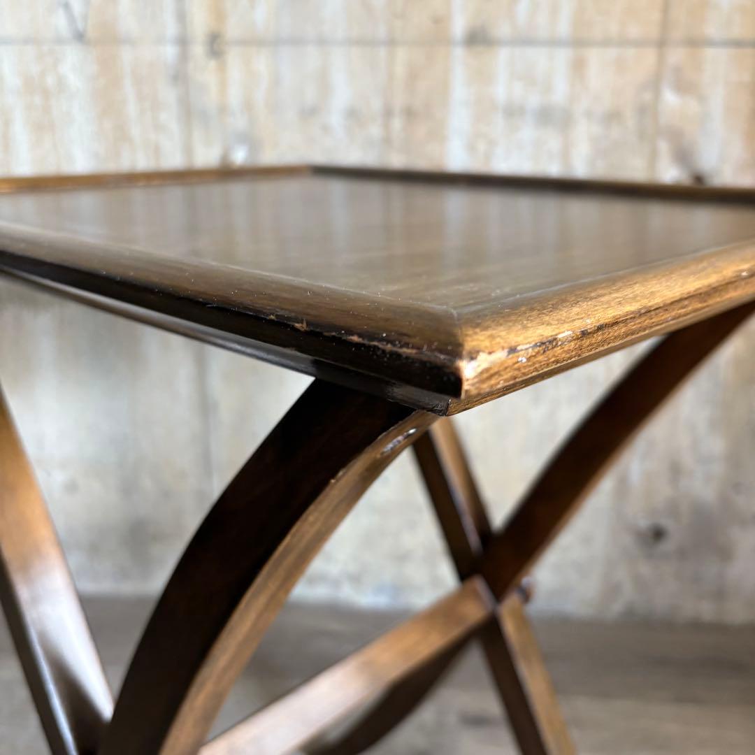 ヴィンテージ　ウッドクロスフレーム　サイドテーブル　コーヒーテーブル