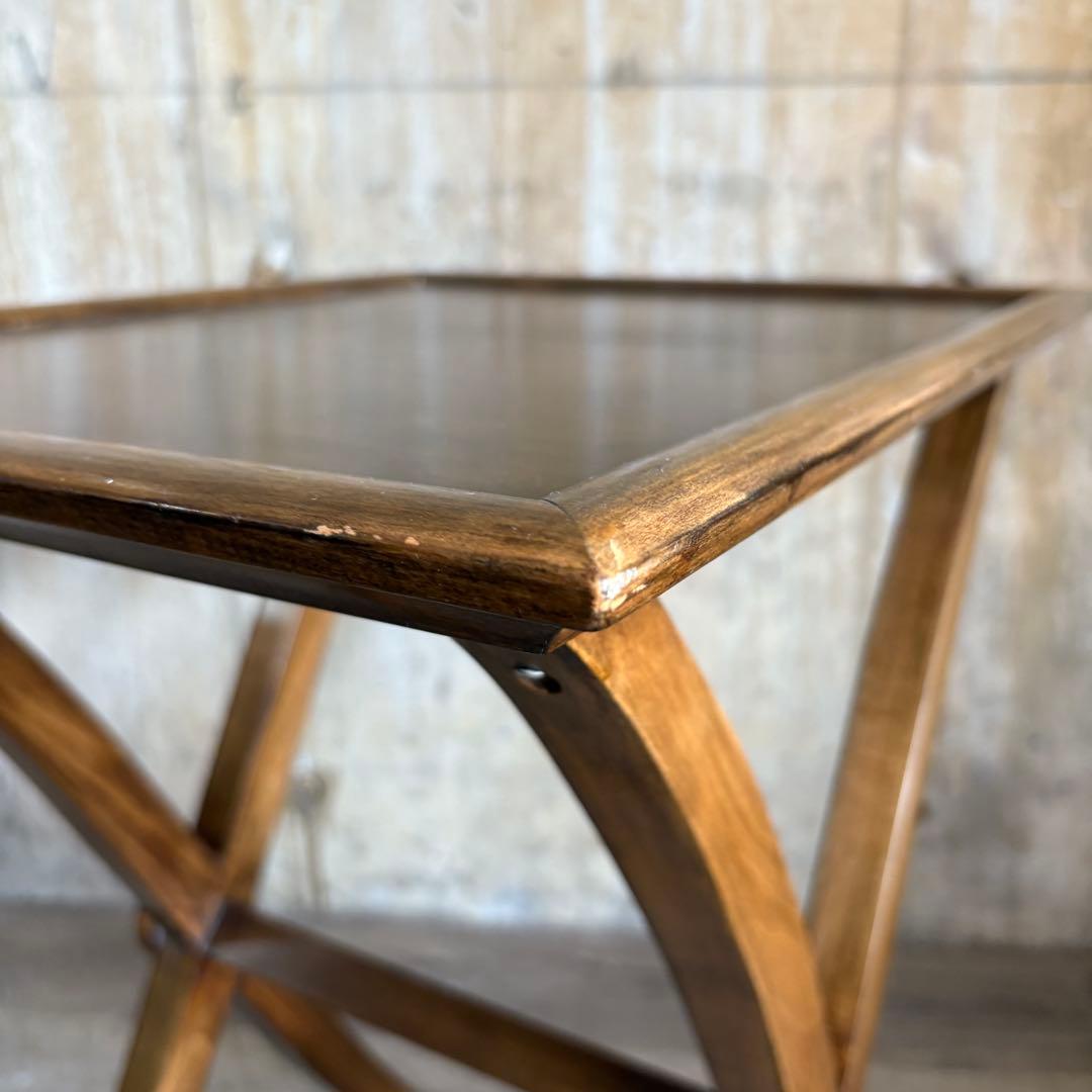 ヴィンテージ　ウッドクロスフレーム　サイドテーブル　コーヒーテーブル