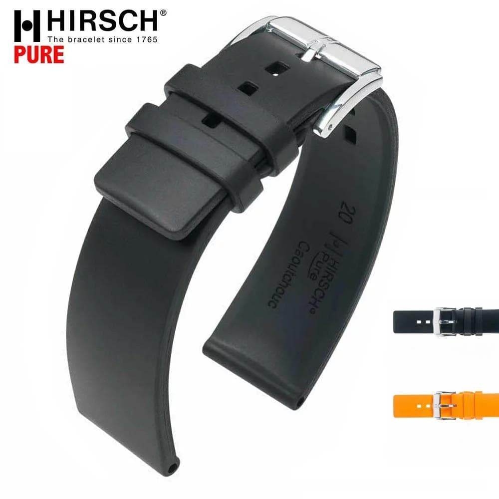 ヒルシュ・ピュアHIRSCH Pure(ラグ幅20ミリLサイズ)ブラック+黒尾錠
