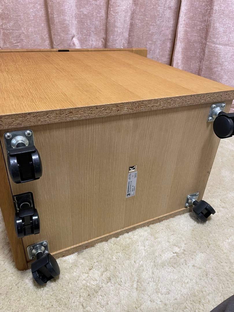 美品　飛騨産業　デスクワゴン　デスクサイドワゴン木製 脇机 可動式テーブル