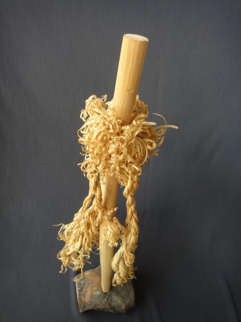 希少 アイヌ イナウ　60cm　台座付き アイヌ儀式