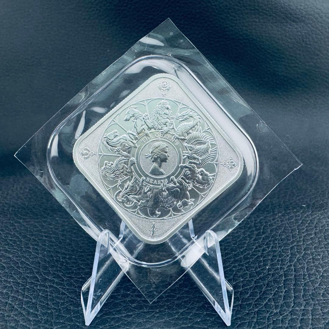 銀貨 英国 ロイヤルミント クイーンズビーストコンプリーター 四角型 1オンス