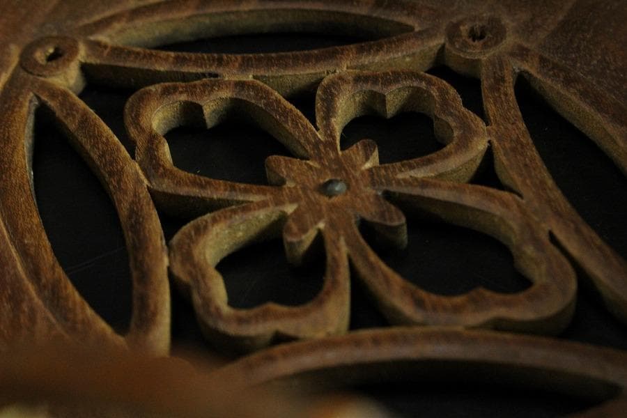 遠州流 桑 七宝透かし 黒柿 茶箱 美品 綺麗寂 時代仕服付(K-A344)