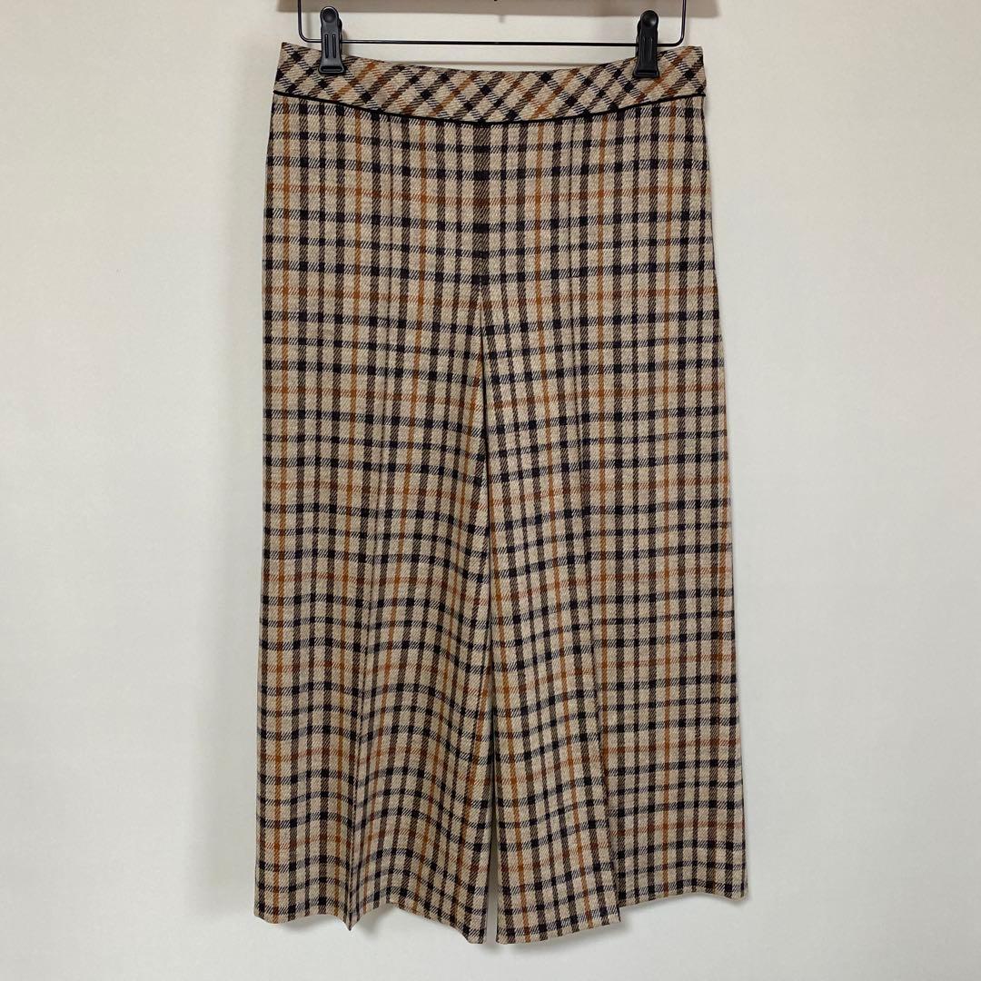 ダックス DAKS ガウチョパンツ 38 W36 チェック柄 ウール 秋冬DMW