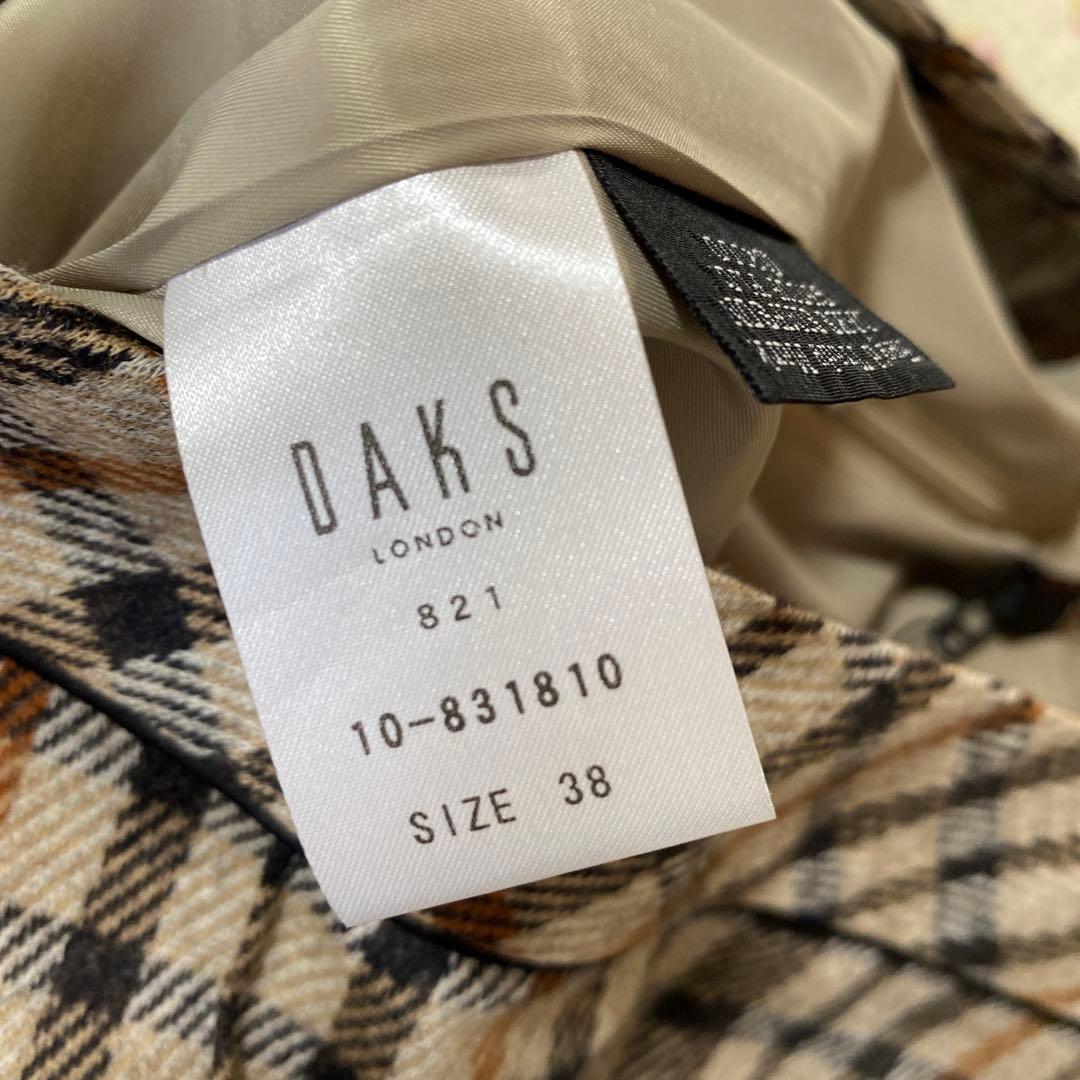 ダックス DAKS ガウチョパンツ 38 W36 チェック柄 ウール 秋冬DMW