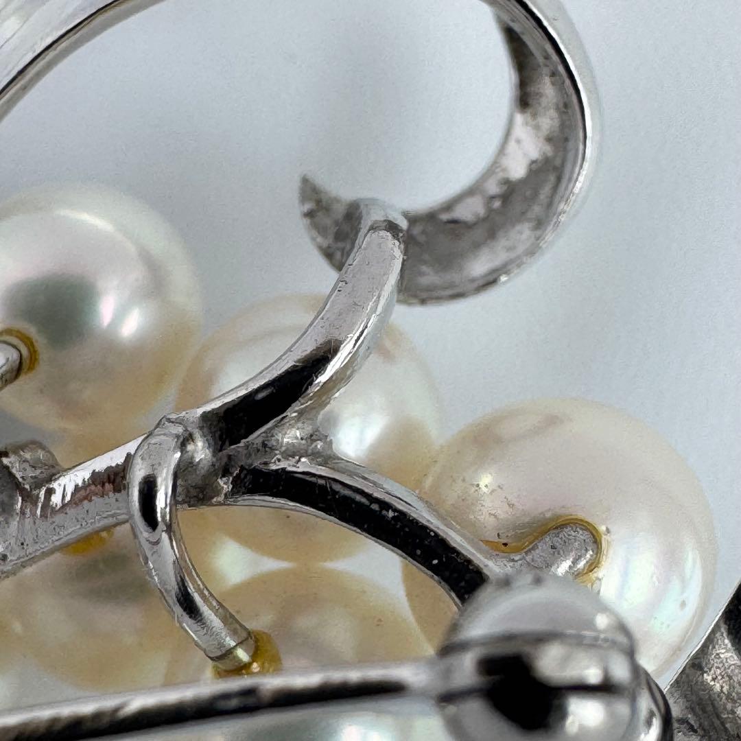 【HSK2】MIKIMOTO ミキモト パール ブローチ シルバー